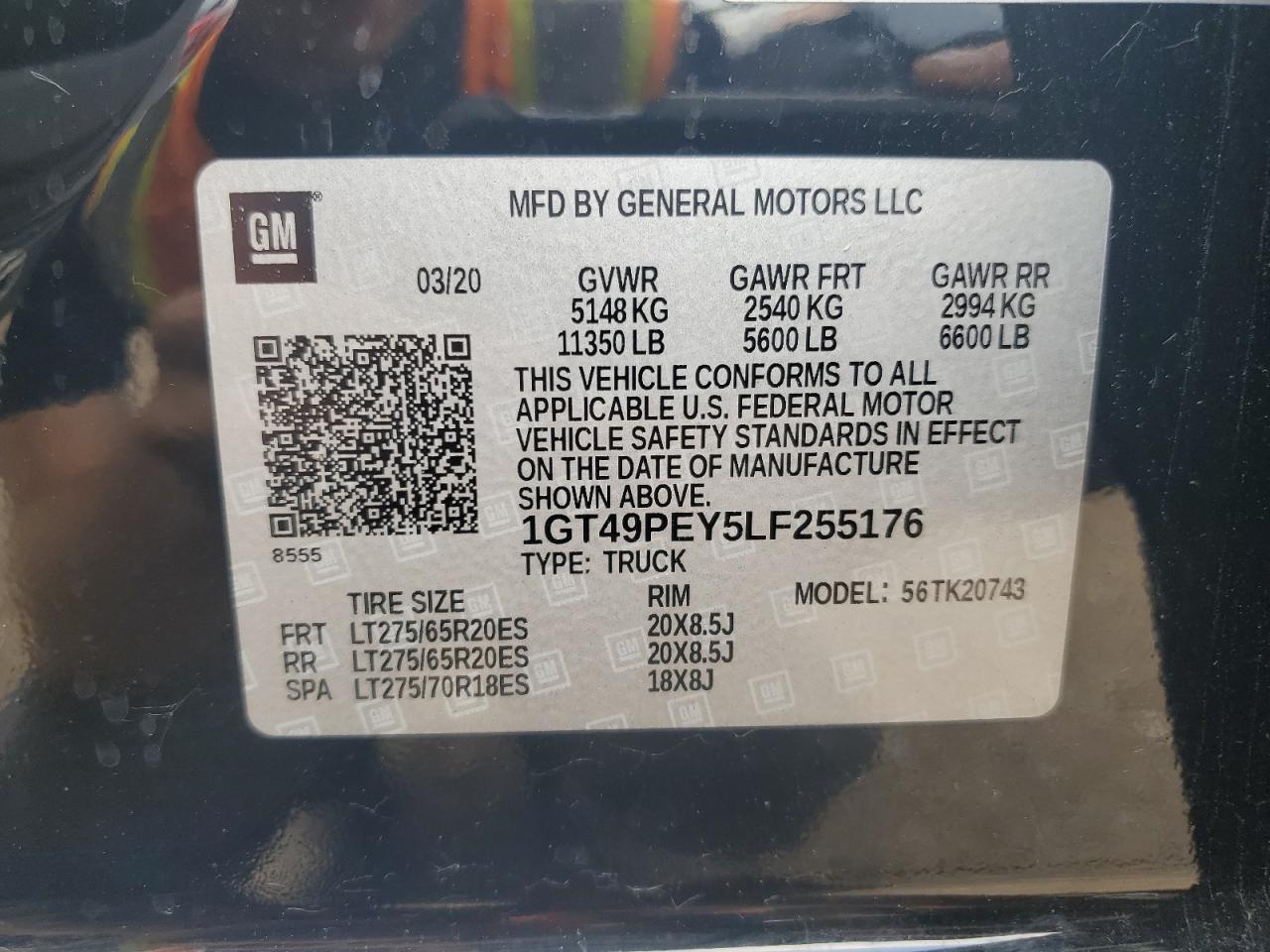 2020 GMC Sierra K2500 At4 VIN: 1GT49PEY5LF255176 Lot: 62640805