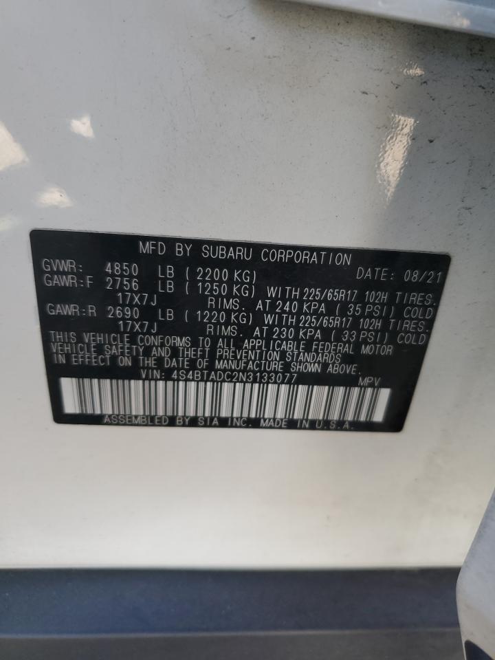 2022 Subaru Outback Premium VIN: 4S4BTADC2N3133077 Lot: 61166705