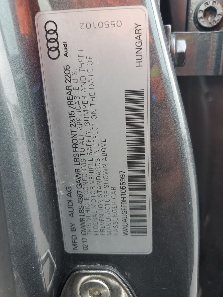 2017 Audi A3 Premium VIN: WAUAUGFF9H1055997 Lot: 62988735