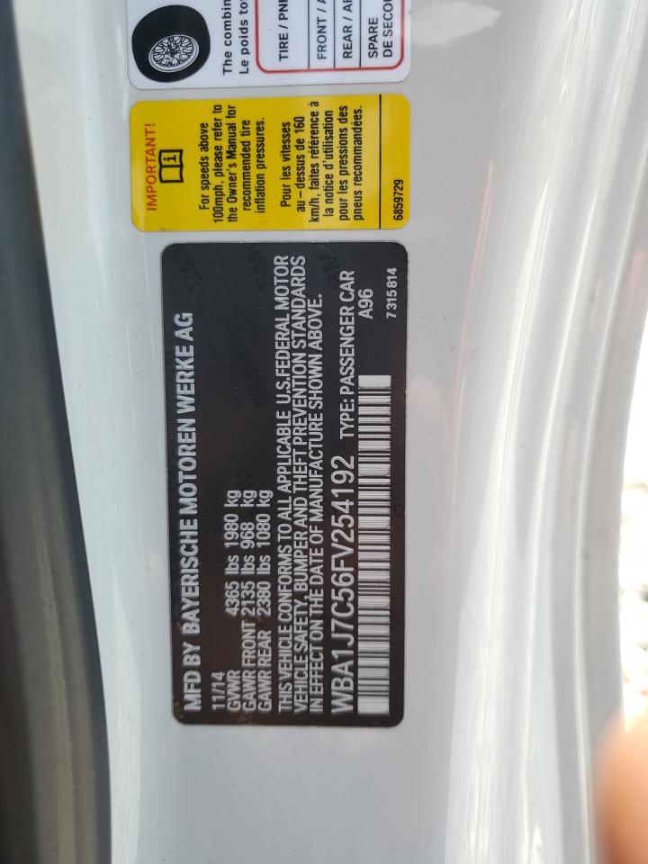 2015 BMW M235I VIN: WBA1J7C56FV254192 Lot: 60369495