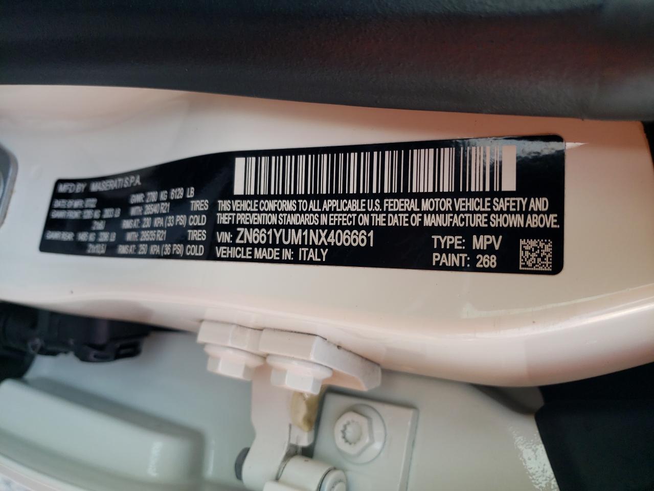 2022 Maserati Levante Modena VIN: ZN661YUM1NX406661 Lot: 62049185