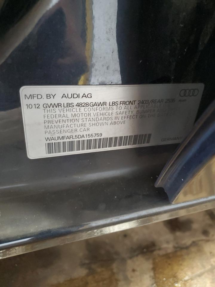 2013 Audi A4 Prestige VIN: WAUMFAFL5DA155759 Lot: 59948585