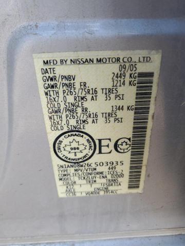 2006 NISSAN XTERRA OFF ROAD  