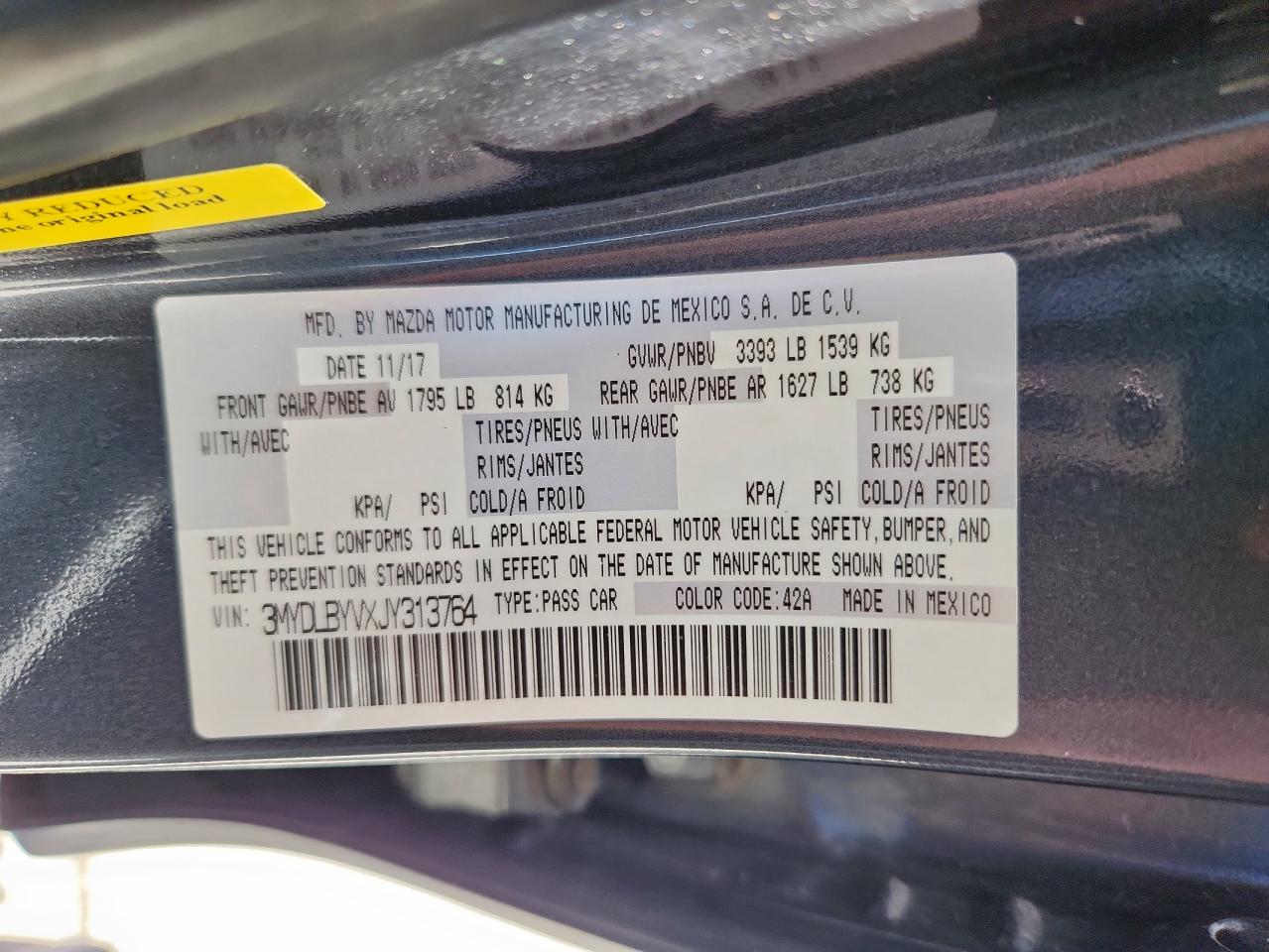2018 Toyota Yaris Ia VIN: 3MYDLBYVXJY313764 Lot: 62742175
