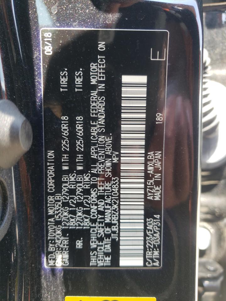 2019 Lexus Nx 300H VIN: JTJBJRBZ3K2104833 Lot: 60266395