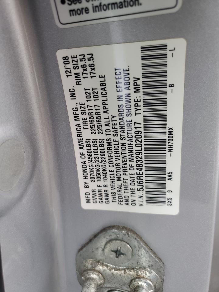 2009 Honda Cr-V Lx VIN: 5J6RE48329L020917 Lot: 61266295