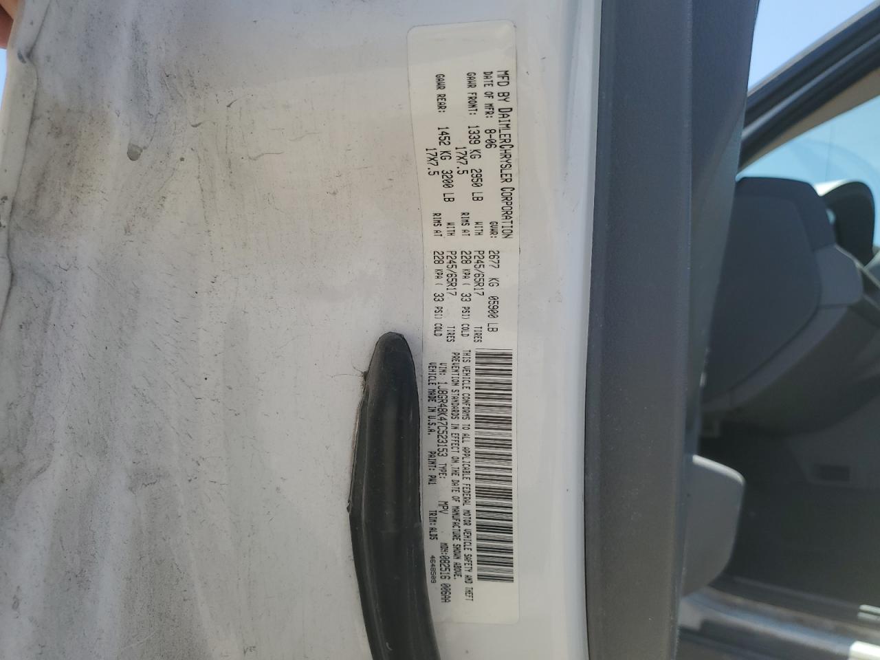 2007 Jeep Grand Cherokee Laredo VIN: 1J8GR48K47C523153 Lot: 61372035