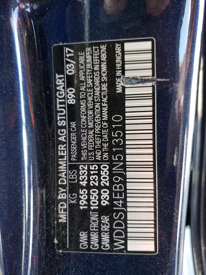 2018 Mercedes-Benz Cla 250 VIN: WDDSJ4EB9JN513510 Lot: 61871585