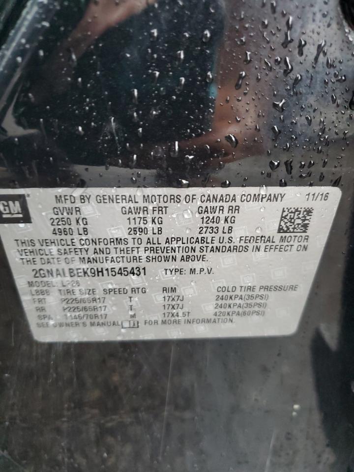 2017 Chevrolet Equinox Ls VIN: 2GNALBEK9H1545431 Lot: 62087225