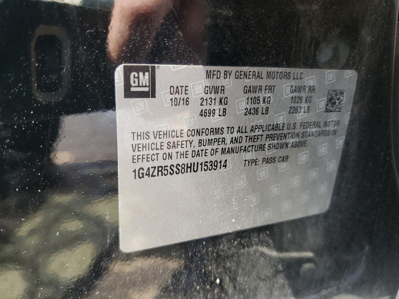 2017 Buick Lacrosse Premium VIN: 1G4ZR5SS8HU153914 Lot: 61495095