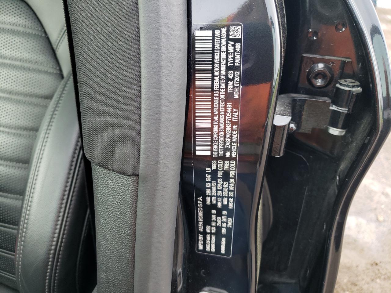 2023 Alfa Romeo Stelvio Ti VIN: ZASPAKBN3P7D54491 Lot: 61378965