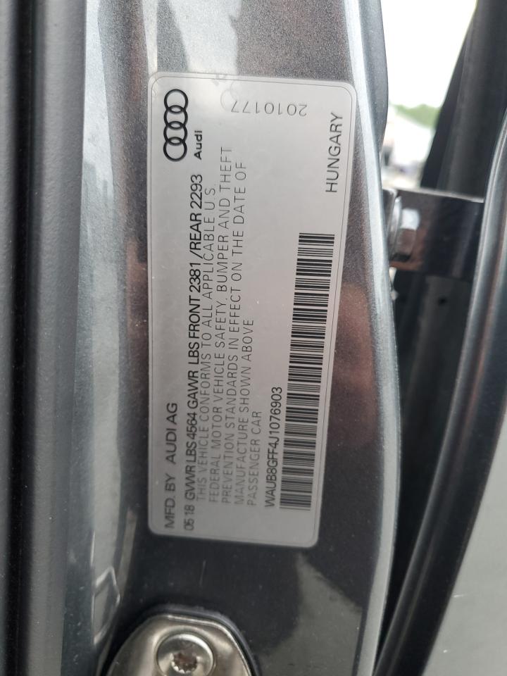 2018 Audi A3 Premium VIN: WAUB8GFF4J1076903 Lot: 59698735