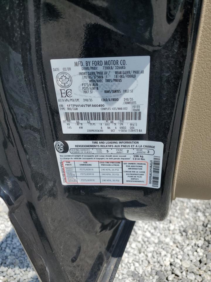 2009 Ford F150 Supercrew VIN: 1FTPW14V79FA60490 Lot: 62701335