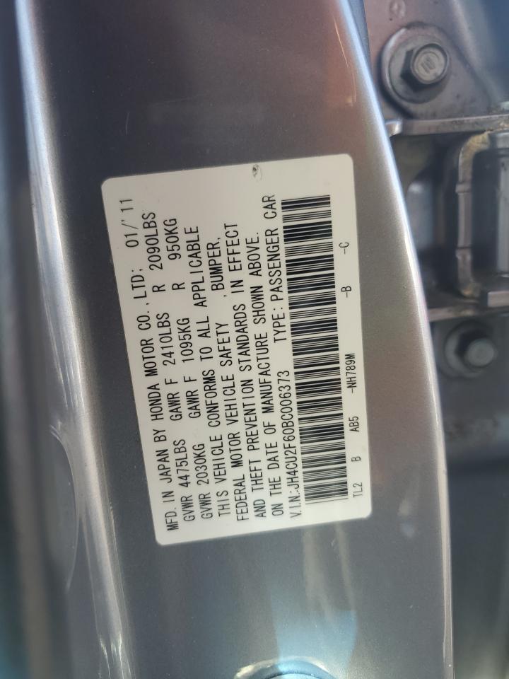 2011 Acura Tsx VIN: JH4CU2F60BC006373 Lot: 62630765