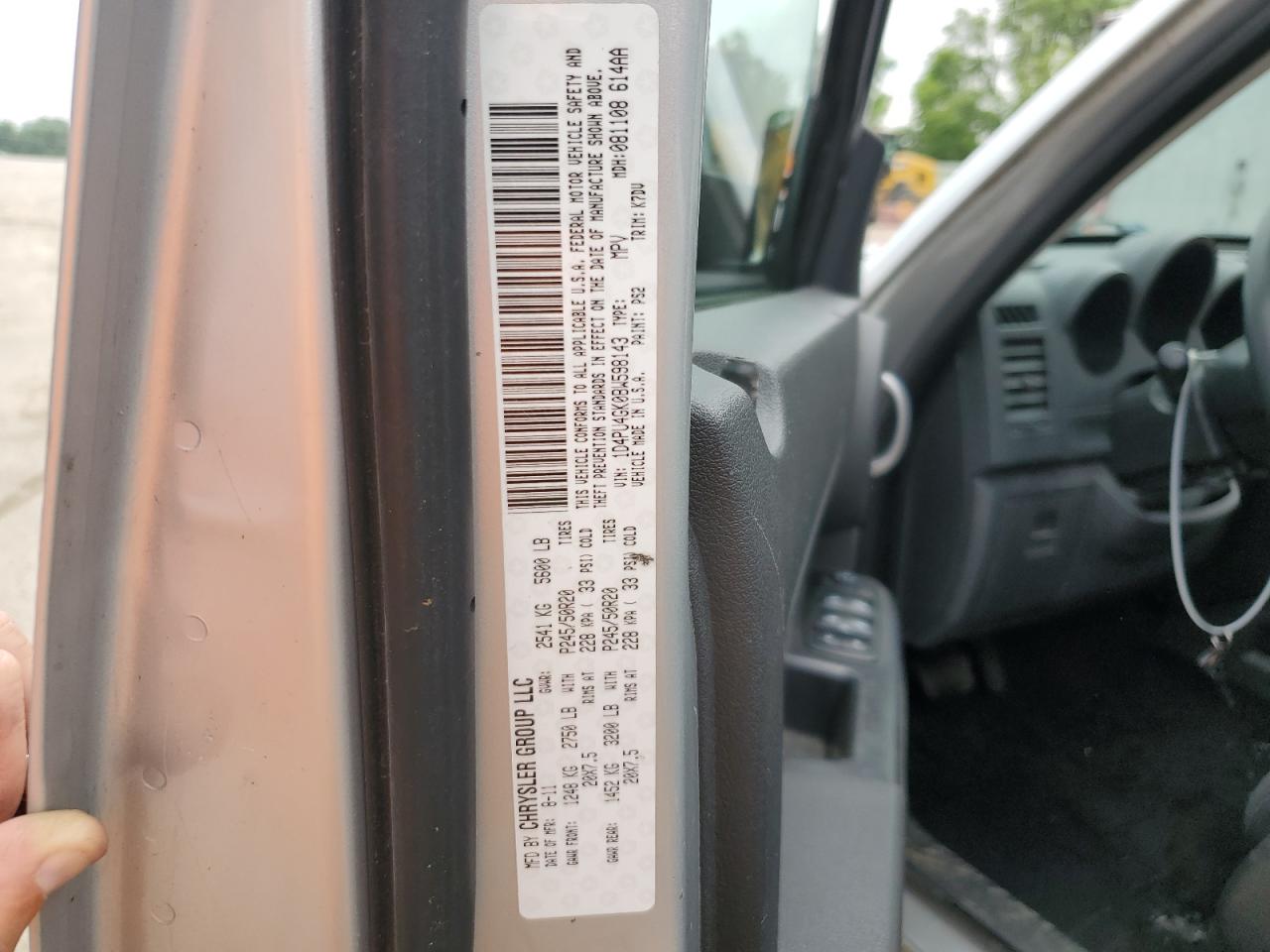 2011 Dodge Nitro Heat VIN: 1D4PU4GK0BW598143 Lot: 60830015