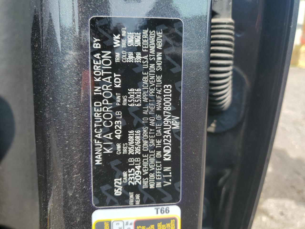 2022 Kia Soul Lx VIN: KNDJ23AU9N7800103 Lot: 58901125