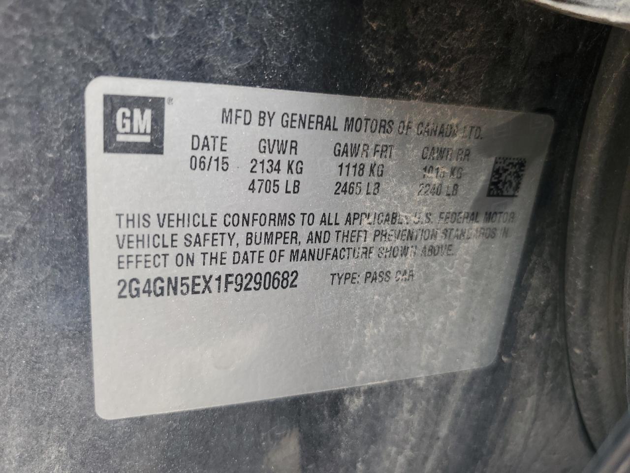 2015 Buick Regal Premium VIN: 2G4GN5EX1F9290682 Lot: 62157835