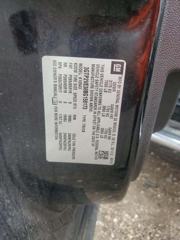 2011 GMC Sierra K1500 Sle VIN: 3GTP2VE38BG158173 Lot: 59558165