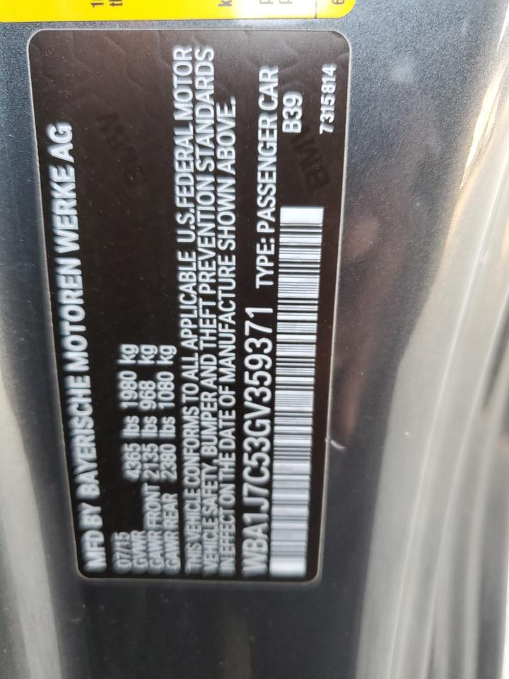 2016 BMW M235I VIN: WBA1J7C53GV359371 Lot: 62211675