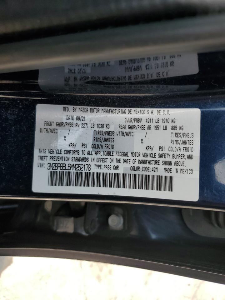 2021 Mazda 3 Select VIN: 3MZBPBBL6MM252178 Lot: 61528415