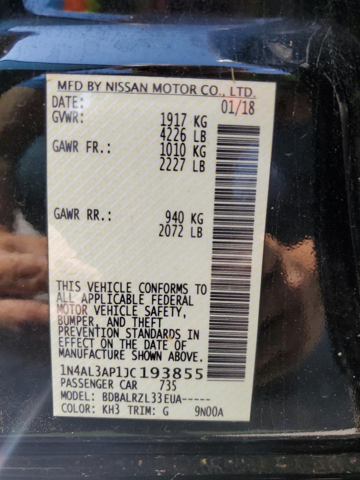 2018 Nissan Altima 2.5 VIN: 1N4AL3AP1JC193855 Lot: 61455735