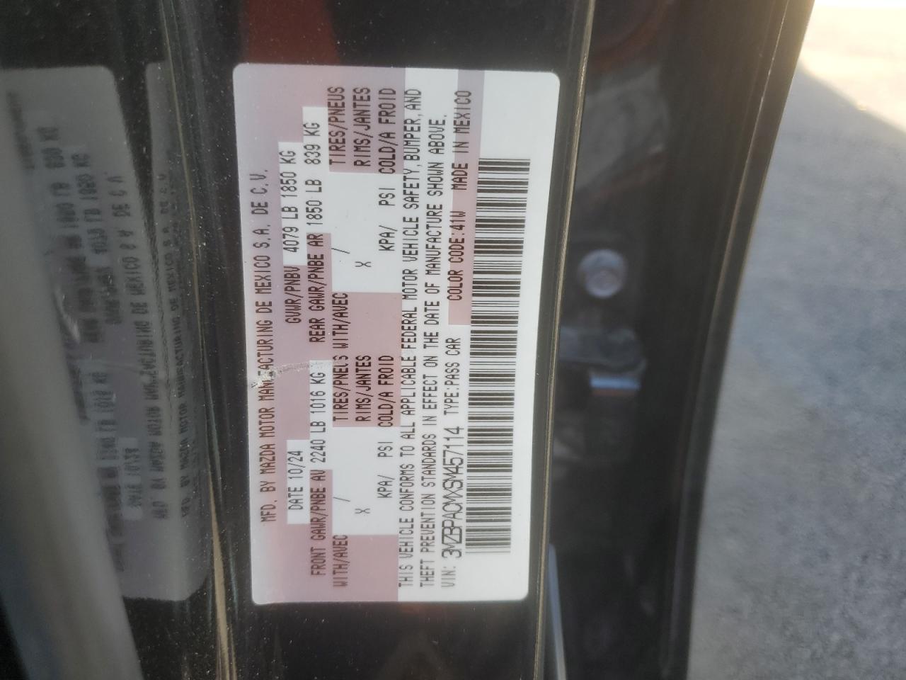 MAZDA 3 2025 VIN 3MZBPACMXSM457114 zdjęcie 12