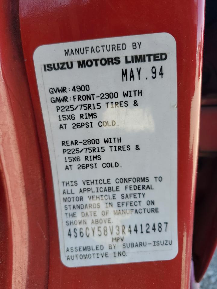 1994 Honda Passport Ex VIN: 4S6CY58V3R4412487 Lot: 61777725