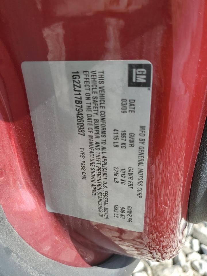 2009 Pontiac G6 VIN: 1G2ZJ17B794260987 Lot: 62257585
