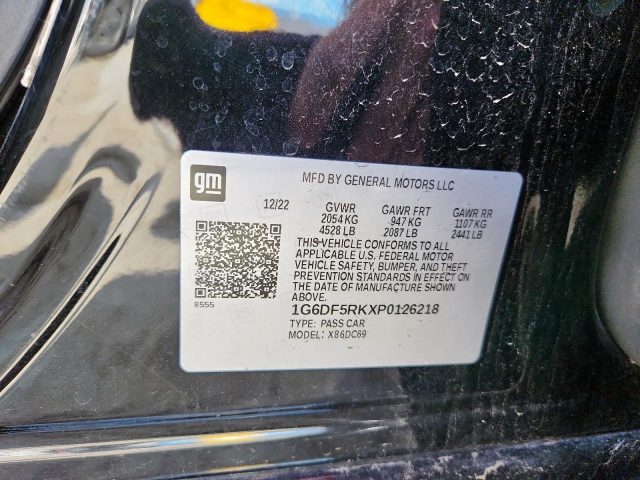 2023 Cadillac Ct4 Premium Luxury VIN: 1G6DF5RKXP0126218 Lot: 61937795