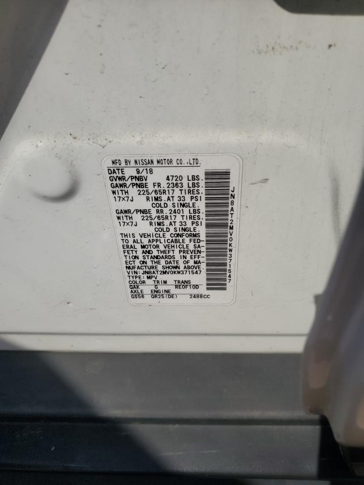 NISSAN ROGUE 2019 VIN JN8AT2MV0KW371547 фото 13