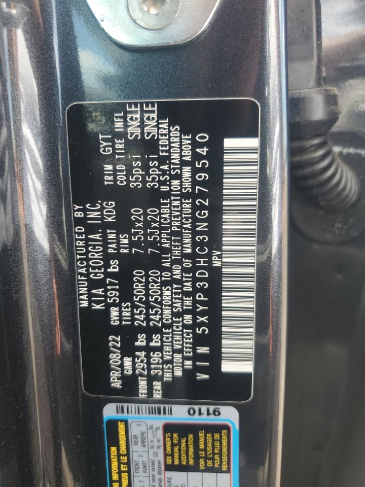 2022 Kia Telluride Ex VIN: 5XYP3DHC3NG279540 Lot: 61912825