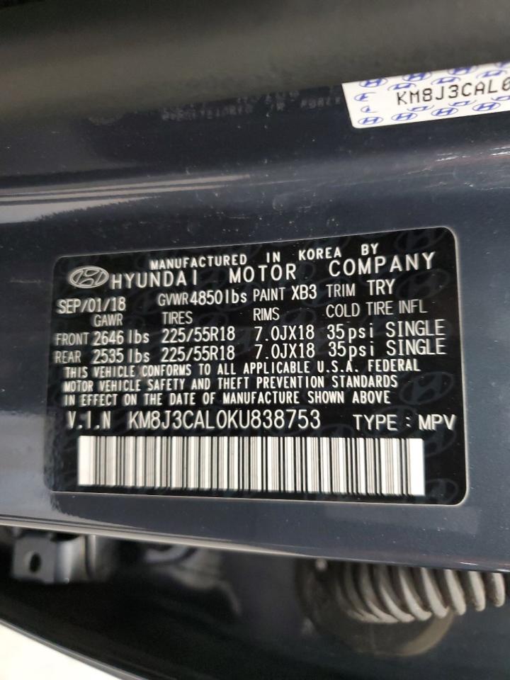 km8j3cal0ku838753 KM8J3CAL0KU838753 2019 Hyundai Tucson Limited