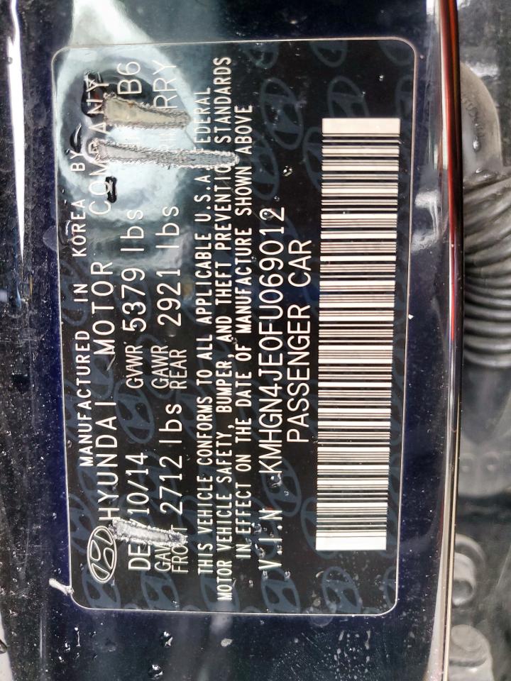 2015 Hyundai Genesis 3.8L VIN: KMHGN4JE0FU069012 Lot: 60535465