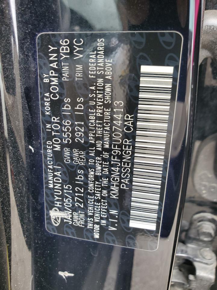 2015 Hyundai Genesis 5.0L VIN: KMHGN4JF9FU074413 Lot: 58755585