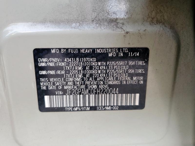 2015 SUBARU XV CROSSTREK 2.0 LIMITED  
