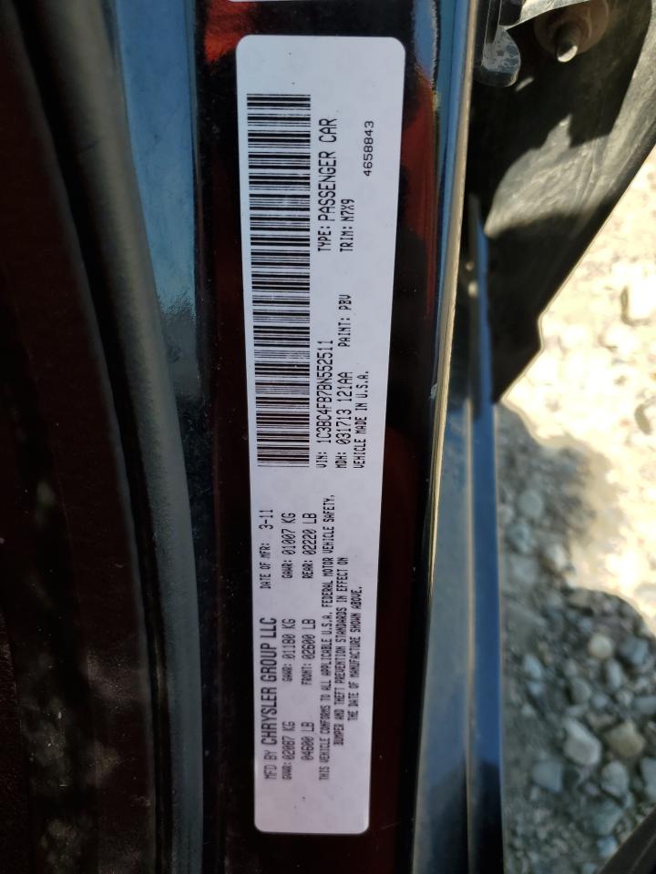 2011 Chrysler 200 Lx VIN: 1C3BC4FB7BN552511 Lot: 62739705