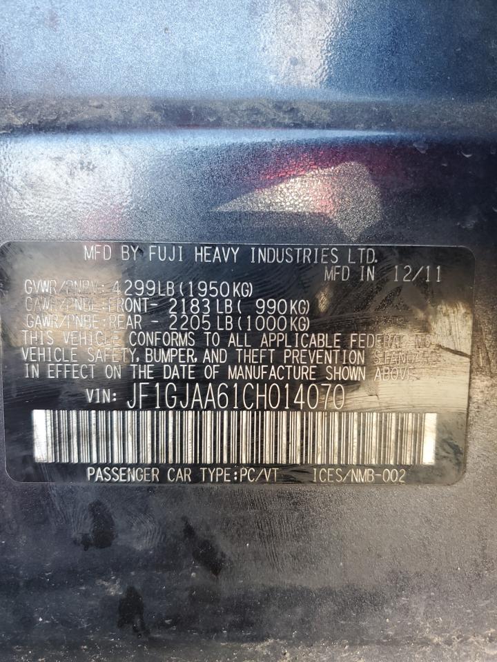2012 Subaru Impreza VIN: JF1GJAA61CH014070 Lot: 62070425