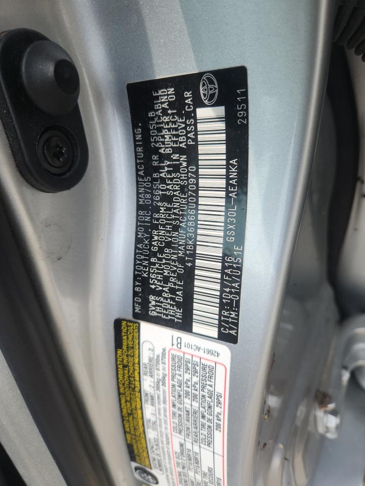 2006 Toyota Avalon Xl VIN: 4T1BK36B66U070970 Lot: 60650585