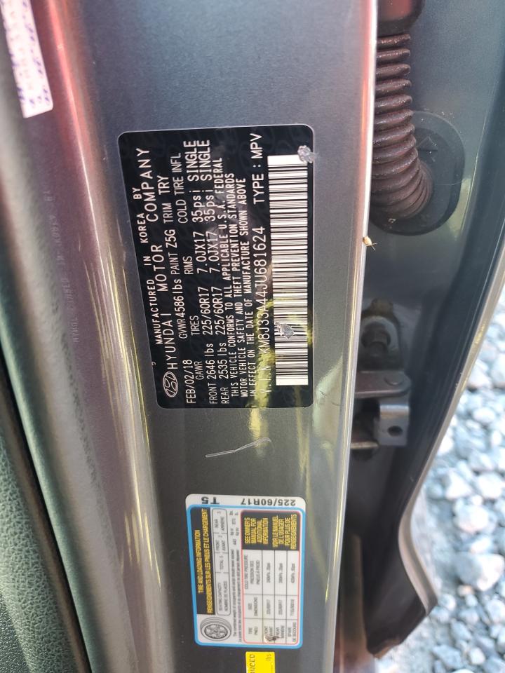 2018 Hyundai Tucson Sel VIN: KM8J33A44JU681624 Lot: 62592895