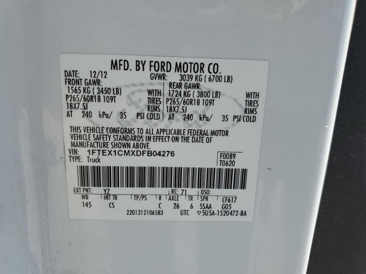 FORD F-150 2013 VIN 1FTEX1CMXDFB04276 фото 13