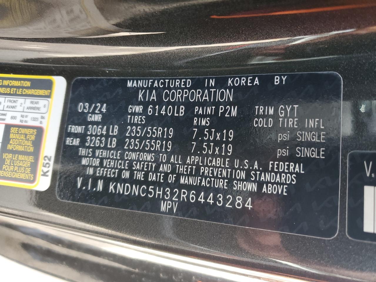 2024 Kia Carnival Ex VIN: KNDNC5H32R6443284 Lot: 62213745