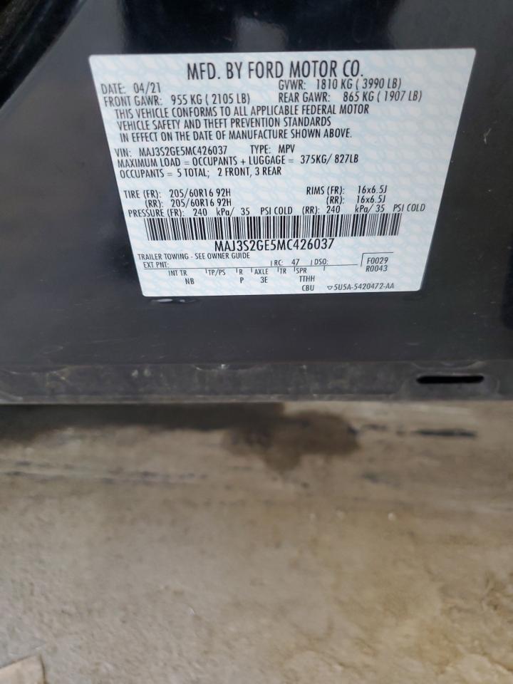 2021 Ford Ecosport Se VIN: MAJ3S2GE5MC426037 Lot: 62486145