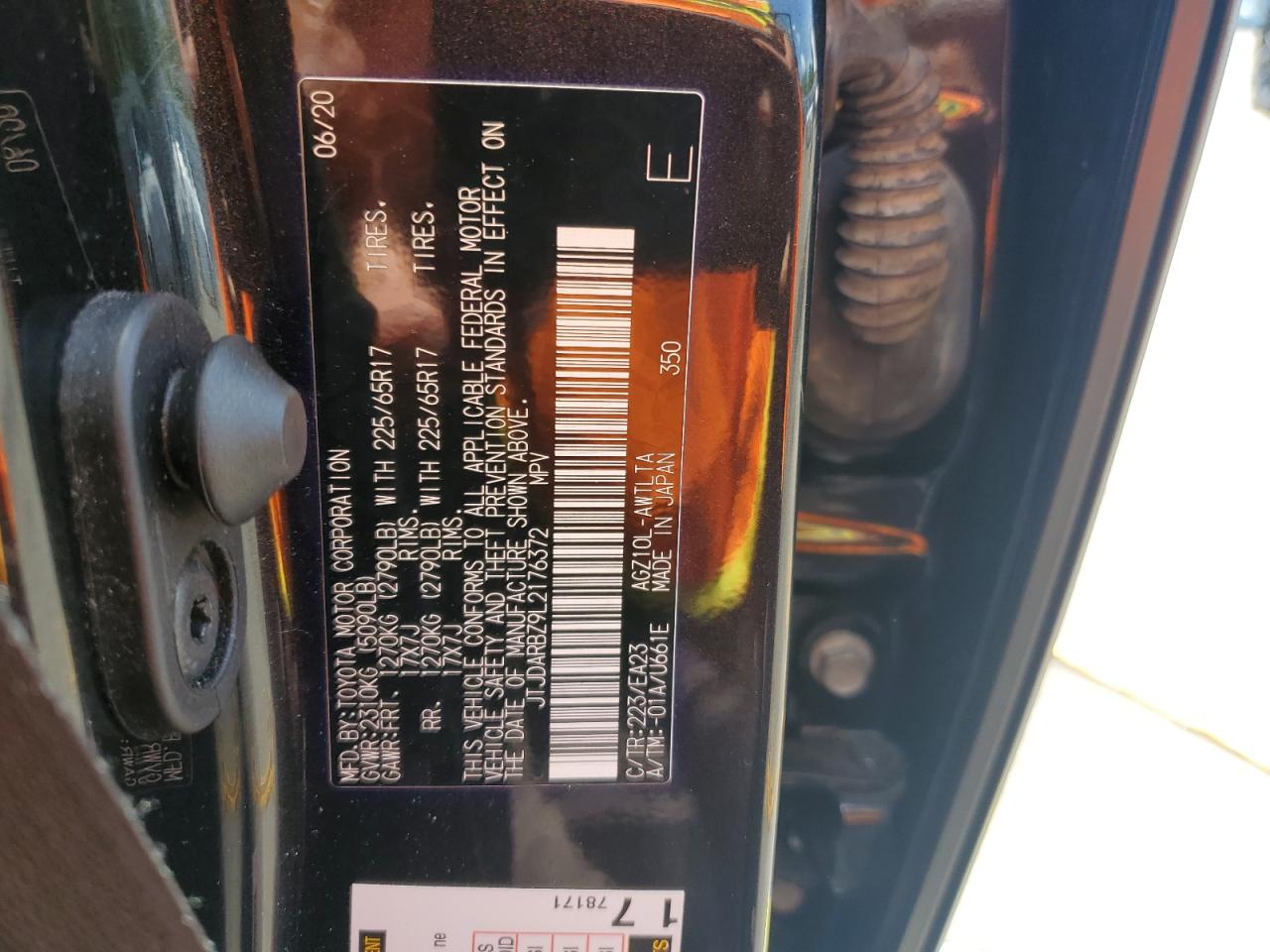 2020 Lexus Nx 300 VIN: JTJDARBZ9L2176372 Lot: 61297425