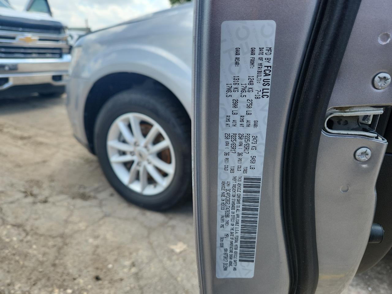 2018 Dodge Journey Sxt VIN: 3C4PDCBG2JT476396 Lot: 62495385
