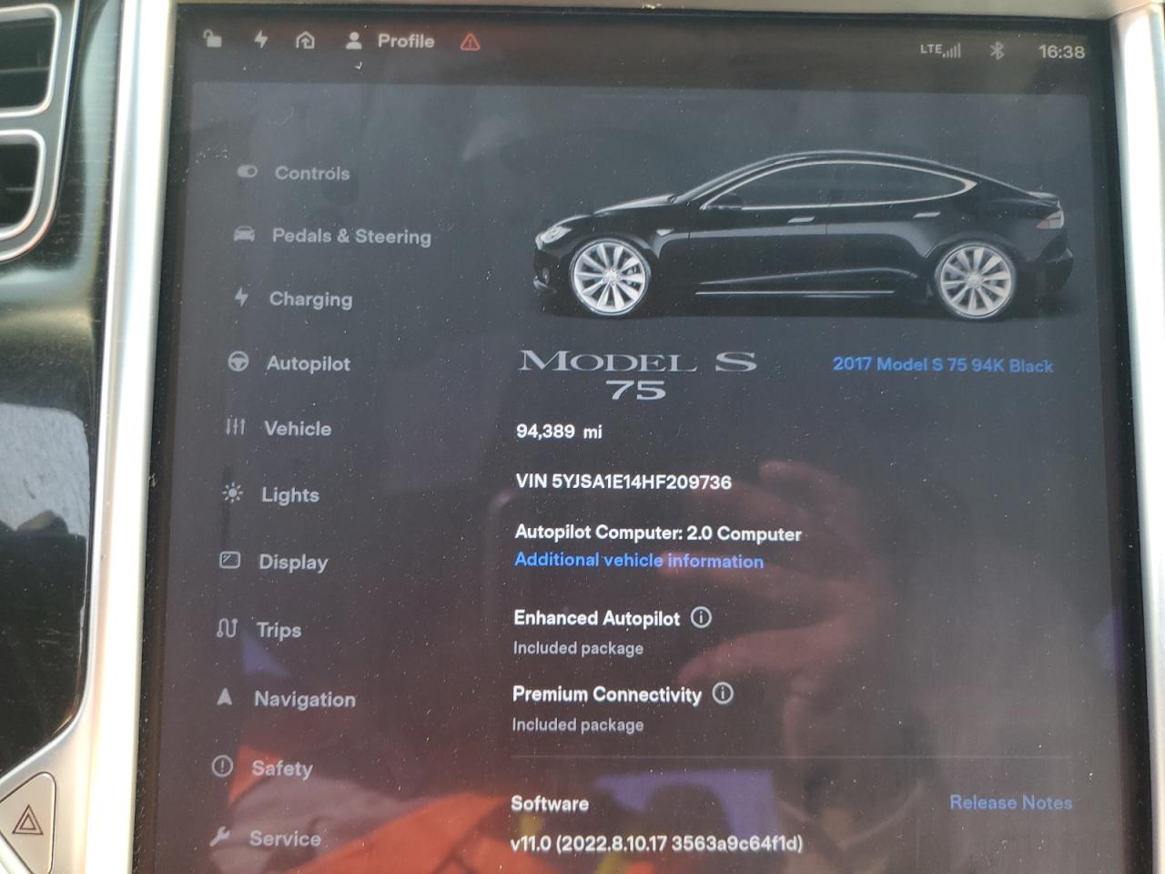 2017 Tesla Model S VIN: 5YJSA1E14HF209736 Lot: 62951675