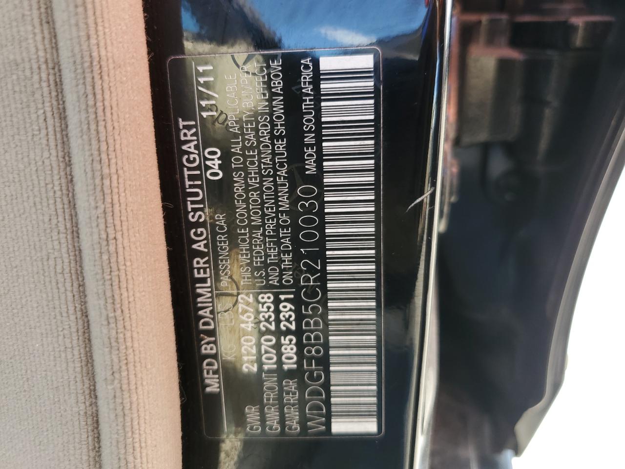 2012 Mercedes-Benz C 300 4Matic VIN: WDDGF8BB5CR210030 Lot: 61623525
