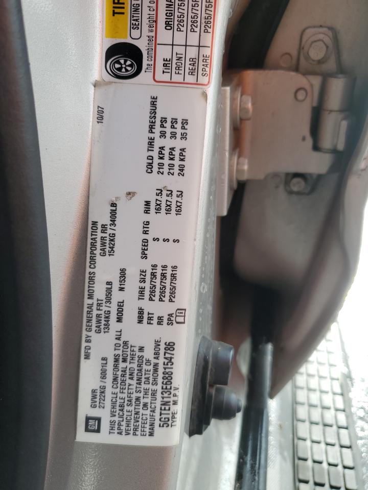 2008 Hummer H3 VIN: 5GTEN13E688154786 Lot: 60365315