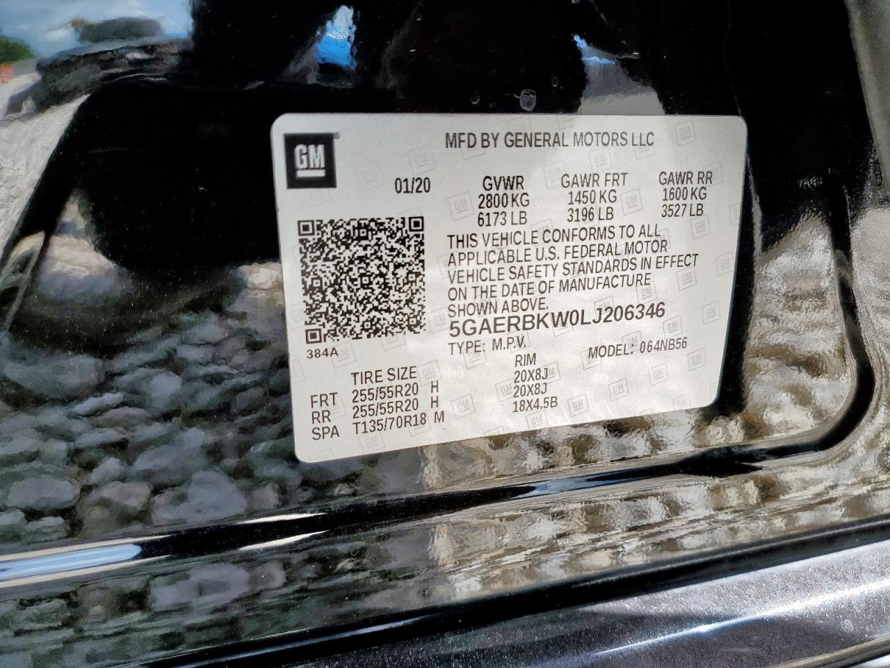 2020 Buick Enclave Essence VIN: 5GAERBKW0LJ206346 Lot: 62404665