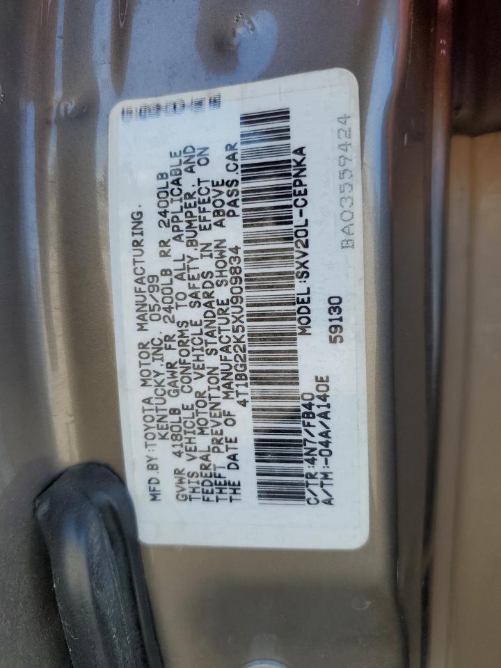 1999 Toyota Camry Ce VIN: 4T1BG22K5XU909834 Lot: 61874075