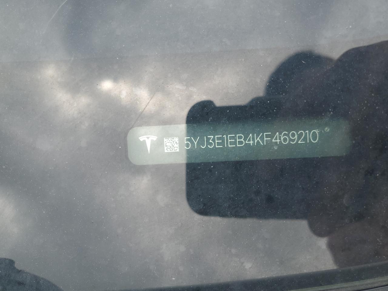 2019 Tesla Model 3 VIN: 5YJ3E1EB4KF469210 Lot: 62305435